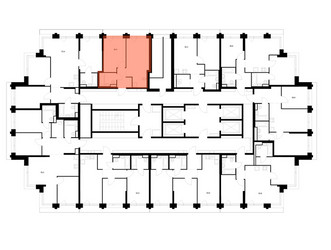 Планировка однокомнатной(квартира) площадью 35.9 квадратных метров в ЖК “ЖК Строгино 360”