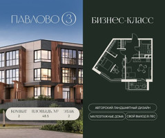 Планировка двухкомнатной(квартира) площадью 48.5 квадратных метров в “Павлово 3”