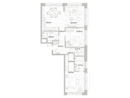 Планировка двухкомнатной(квартира) площадью 86.47 квадратных метров в “Архитектурный проект Мыс”