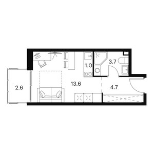 Планировка апартаментов, ID 552651