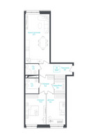 Планировка студии(апартаменты) площадью 84 квадратных метров в “ЖК Monodom Lake”
