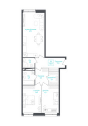Планировка студии(апартаменты) площадью 84 квадратных метров в ЖК “ЖК Monodom Lake”