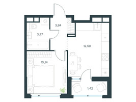 Планировка однокомнатной(квартира) площадью 31.9 квадратных метров в “ЖК Level Лесной”
