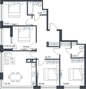 Планировка квартиры, ID 495792