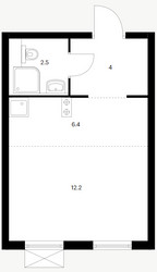 Планировка студии(квартира) площадью 25.1 квадратных метров в ЖК “ЖК Люблинский парк”