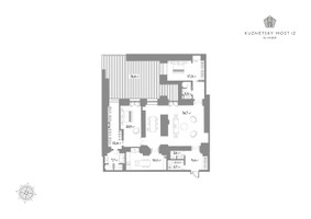 Планировка двухкомнатной(апартаменты) площадью 214.93 квадратных метров в “Клубный дом Kuznetsky Most 12 (Кузнецкий мост)”