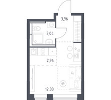 Планировка студии(квартира) площадью 22.29 квадратных метров в “ЖК Богдановский Лес”