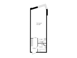 Планировка однокомнатной(квартира) площадью 50.8 квадратных метров в “ЖК Клубный дом Точка отсчета”