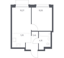 Планировка однокомнатной(квартира) площадью 32.93 квадратных метров в “ЖК Новое Внуково”