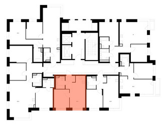 Планировка однокомнатной(квартира) площадью 33.4 квадратных метров в ЖК “ЖК Строгино 360”
