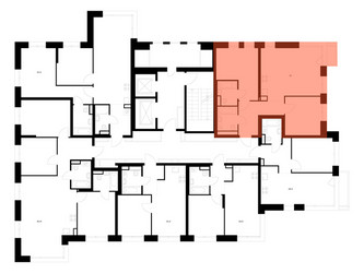 Планировка двухкомнатной(квартира) площадью 61 квадратных метров в ЖК “ЖК Строгино 360”
