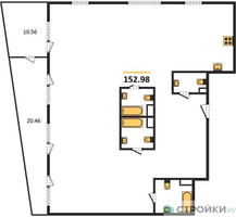 Планировка 4+ комнатной(квартира) площадью 152.98 квадратных метров в “Квартал Foriver”