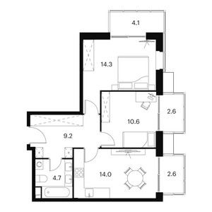 Планировка апартаментов, ID 559849