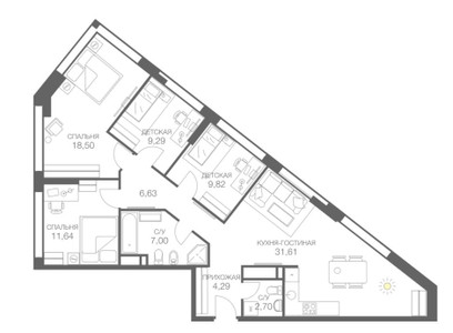 Планировка квартиры, ID 113765