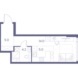 Планировка студии(квартира) площадью 28.2 квадратных метров в ЖК “ЖК THE LOT by Akvilon”