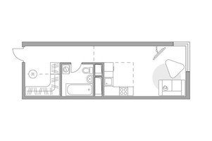 Планировка студии(квартира) площадью 27.29 квадратных метров в “ЖК Аникеевский”