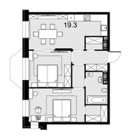 Планировка двухкомнатной(квартира) площадью 63.3 квадратных метров в “ЖК Театральный квартал”