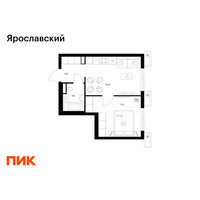 Планировка однокомнатной(квартира) площадью 32.5 квадратных метров в “ЖК Ярославский”