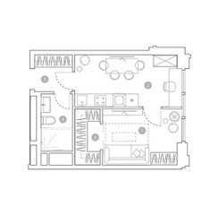 Планировка однокомнатной(квартира) площадью 32.6 квадратных метров в ЖК “ЖК ВЭРИ на Миклухо-Маклая”