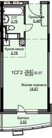 Планировка студии(квартира) площадью 32.4 квадратных метров в “ЖК Соболевка”