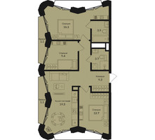 Планировка трехкомнатной(квартира) площадью 78.8 квадратных метров в “ЖК Дом на Часовой”