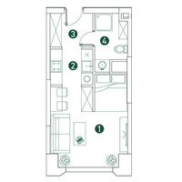 Планировка студии(квартира) площадью 30 квадратных метров в “ЖК Вэри на Ботанической”