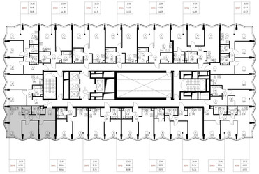 Планировка двухкомнатной(квартира) площадью 56.6 квадратных метров в ЖК “Дом премиум-класса МИРА”