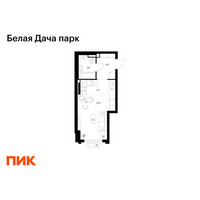 Планировка студии(квартира) площадью 28.1 квадратных метров в “ЖК Белая Дача парк”
