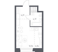 Планировка студии(апартаменты) площадью 24.96 квадратных метров в “ЖК Апарт-отель Тропарево парк”
