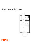 Планировка студии(квартира) площадью 20.5 квадратных метров в “ЖК Восточное Бутово”