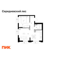 Планировка однокомнатной(квартира) площадью 43.1 квадратных метров в “ЖК Середневский лес”