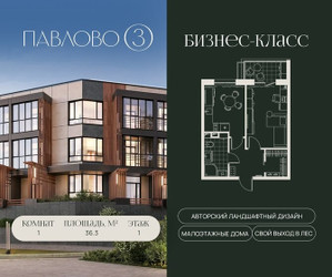 Планировка однокомнатной(квартира) площадью 36.3 квадратных метров в ЖК “Павлово 3”