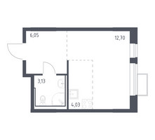 Планировка студии(квартира) площадью 25.91 квадратных метров в “ЖК Молжаниново”