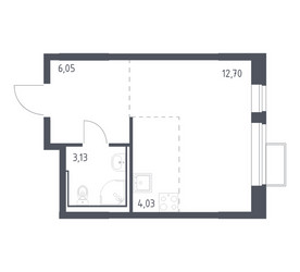 Планировка студии(квартира) площадью 25.91 квадратных метров в ЖК “ЖК Молжаниново”
