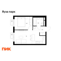 Планировка однокомнатной(квартира) площадью 32.2 квадратных метров в “ЖК Яуза Парк (Мытищи)”