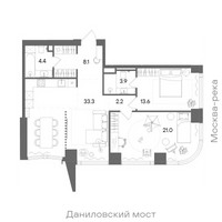 Планировка двухкомнатной(квартира) площадью 86.5 квадратных метров в “ЖК СТОУН Блик”