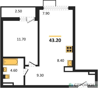 Планировка квартиры, ID 349980