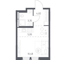 Планировка студии(квартира) площадью 22.85 квадратных метров в “ЖК Космический Квартал”