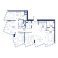 Планировка трехкомнатной(квартира) площадью 120.9 квадратных метров в “ЖК ХАЙДАУТ”