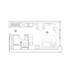 Планировка студии(квартира) площадью 23.5 квадратных метров в ЖК “ЖК ВЭРИ на Миклухо-Маклая”