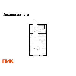 Планировка студии(квартира) площадью 19.9 квадратных метров в ЖК “ЖК Ильинские луга”