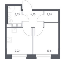 Планировка однокомнатной(квартира) площадью 31.03 квадратных метров в “ЖК ЭкоБунино (Южное Бунино)”