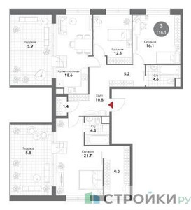 Планировка квартиры, ID 213971
