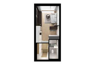 Планировка студии(квартира) площадью 20.2 квадратных метров в ЖК “Бунинская набережная”