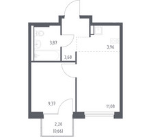 Планировка однокомнатной(квартира) площадью 32.4 квадратных метров в “ЖК Новое Внуково”
