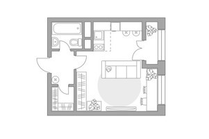 Планировка студии(квартира) площадью 32.03 квадратных метров в “ЖК Пехра”