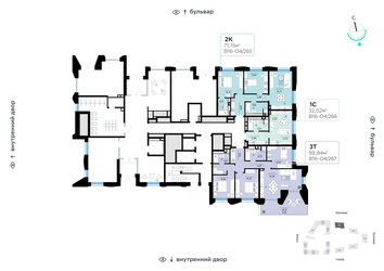 Планировка двухкомнатной(квартира) площадью 71.15 квадратных метров в ЖК “СберСити в Рублево-Архангельском”