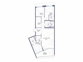 Планировка 4+ комнатной(квартира) площадью 128.62 квадратных метров в “ЖК Остров”