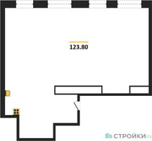 Планировка трехкомнатной(квартира) площадью 123.8 квадратных метров в “ЖК Лайм”