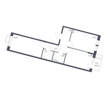Планировка двухкомнатной(квартира) площадью 58.2 квадратных метров в “ЖК Молжаниново”